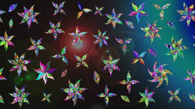 Gri renkli bitkilerden oluşan parlak çiçekli çizim deseni.