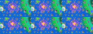 Mavi renkte etnik çiçeklerle süslenmiş zarif bir eskiz. Asya Tekstil 'inde Raster Çiçek İllüstrasyonu.