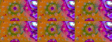 Renkli Bahar Teması eskiz kalıbı. Raster. Düz Çiçek Elementleri Tasarımı.