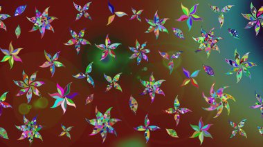 Küçük çiçekteki sevimli çiçek deseni. Robot resim. Raster illüstrasyonu.