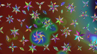 Renkli Yaz Temalı eskiz kalıbı. Düz Çiçek Elementleri Tasarımı. Modaya uygun kumaş deseni. Sevimli çiçek raster deseni.