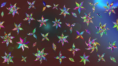 Raster illüstrasyonu. Klasik tropikal doğal elementlerin suluboya seti. Egzotik çiçekler, botanik parlak klasik kahverengi renkler.