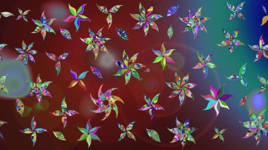 Suluboya, elle çizilmiş. Kahverengi yapraklı yabani çiçekler. Eskiz arkaplan modeli. Raster illüstrasyonu.