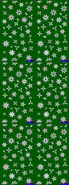 Yeşil renkli yeşil papatya deseni. Raster illüstrasyonu. Yeşil renklerde.