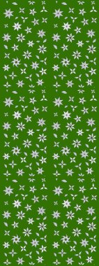 Yeşil renkler üzerine çiçek desenli çizimler, el yapımı papatyalar, papatyalar. Tekrarlayan çiçek arkaplanı, zarif yeşil çiçek duvar kağıdı.