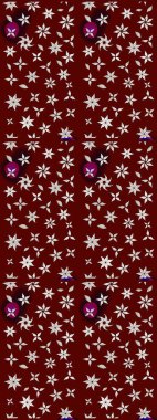 Çiçeksel fantezi tasarımı ve parlak bir arka plan çizimi. Renkli Bahar Teması eskiz kalıbı. Düz Çiçek Elementleri Tasarımı.