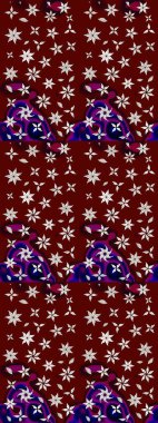 Nakış desenli çiçek deseni. Renkli grunge renkli çiçeklerle soyut bir arka plan oluşturur. İzler, kumaş, duvar kağıtları, tekstil için raster dokusu.