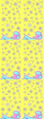 Raster güzel bir çiçek deseni çizmiş. Bahar mevsimi. Tatil havası. Nazik romantik baskı. Sarı renkte çiçekler.