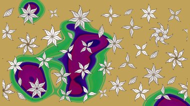 Sarı renkli çiçekler. Düz Çiçek Elementleri Tasarımı. Renkli Yaz Temalı eskiz kalıbı. Sevimli çiçek raster deseni.