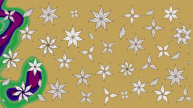 Çiçekli karalama şeklinde Raster çiçek deseni. Sarı renkli çiçekler. Yumuşak, yaz çiçekli arka plan.