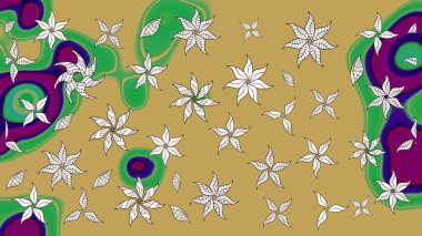 Robot resim. Sarı renkli çiçekler. Şirin çiçek elementleri. Raster illüstrasyonu.