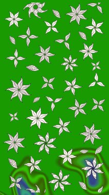 Raster illüstrasyonundaki çiçek desenli çizim. Düz Çiçek Elementleri Tasarımı. Süslü kumaş deseni. Renkli Bahar Teması çizim şablonu.