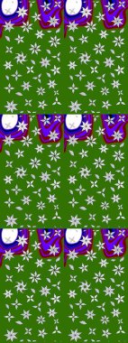 Gömlek, arka plan modelini çiz. Yeşil renkli çiçekler. Tropik çiçekler.