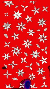 Sevimli çiçek raster deseni. Kırmızı renkte çiçekler. Sketch Colour Spring Theme eskiz kalıbı. Düz Çiçek Elementleri Tasarımı.