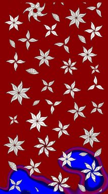 Çiçek desenli eskiz, yaz çiçekleri. Kırmızı renkte çiçekler. Renkli Bahar Teması eskiz kalıbı. Düz Çiçek Elementleri Tasarımı.