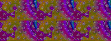 Raster deseni. Yumuşak, bahar çiçekleri mor renklerde. Raster illüstrasyonu. Patlayan çiçekler soyut yerleştirilmiş.