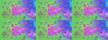 Karalama çiçekleri çizim kalıbı. Sanat, çiçeklere ilham verir ve arka plan bırakır. Yeşil el çizimi desen. Raster deseni.