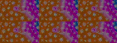 Raster illüstrasyonu. Kahverengi renklerde. Kahverengi renkte kahverengi papatya deseni.