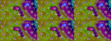 Renkli Bahar Teması eskiz kalıbı. Düz Çiçek Elementleri Tasarımı. Raster..