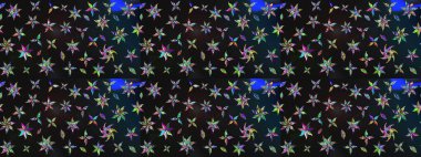 Çiçekli karalama şeklinde Raster çiçek deseni. Gri renkli çiçekler. Yumuşak, yaz çiçekli arka plan.