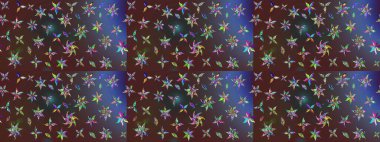 Raster deseni. Küçük çiçekteki sevimli çiçek deseni. Raster illüstrasyonu. Nazikçe, yaz çiçekleri kahverengi renklerde.