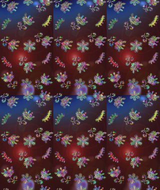 Kar tanesi kışı. Kışın sembolü. Renkli arka planda izole edilmiş suluboya kar taneleri. Raster illüstrasyonu.