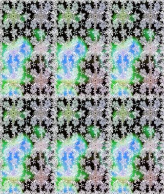 Kumaş desenli papatya çiçeği detayı. Tarafsız renklerde çiçekler.