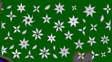 Raster güzel bir çiçek deseni çizmiş. Bahar mevsimi. Tatil havası. Nazik romantik baskı. Yeşil renkte çiçekler.