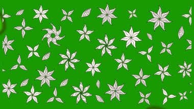 Yeşil renkli şirin çiçek deseni. Raster Modaya uygun kumaş deseni. Renkli Bahar Teması eskiz kalıbı. Düz Çiçek Elementleri Tasarımı.