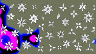 Botanik çizim kalıbı. Organik elementler. Suluboya etkisi. Raster deseni.