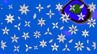 Küçük çiçekteki sevimli çiçek deseni. Raster illüstrasyonu. Çizim.