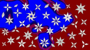 Kırmızı renklerde çiçek desenli çizimler, el yapımı papatyalar, papatyalar. Tekrar eden çiçek arkaplanı, zarif kırmızı çiçek duvar kağıdı.