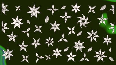 Raster illüstrasyonundaki çiçek desenli çizim. Suluboya tarzında gri renkte çiçekler.