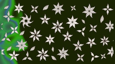 Şirin çiçek elementleri. Gri renkli çiçekler. Raster illüstrasyonu. Çizim.