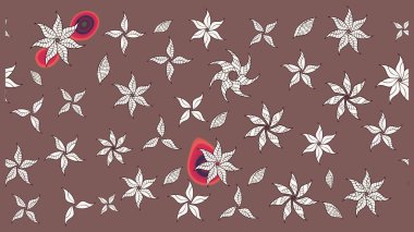Renkli çizim kalıbı. Çiçek arkaplan. Çiçek duvar kâğıdı. Raster illüstrasyonu. Kahverengi renkli şirin tekstil.