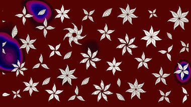 Çizim çiçek deseni duvar kâğıdı olarak kullanılabilir. Kırmızı renkte çiçekler. Raster illüstrasyonu.