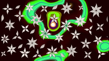 Küçük çiçekteki sevimli çiçek deseni. Siyah renkte çiçekler.