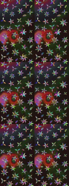 Raster illüstrasyonu. Küçük çaplı çiçeklerdeki basit şirin desenler. Tekstil veya kitap kapakları, imalat, duvar kağıtları, baskı, hediye paketi ve yapıştırma kitabı için çiçek eskiz geçmişi.