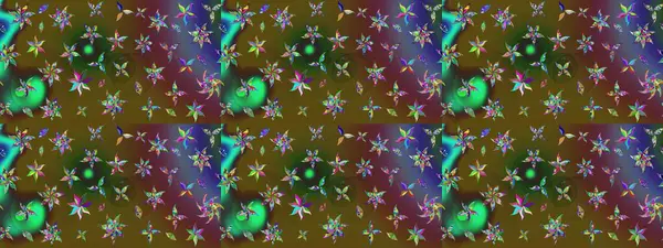 Raster illüstrasyonu. Yumuşak, yeşil renkli bahar çiçekleri. Yaprak ve çiçeklerin suluboya resmi, yeşil renkte çizim deseni.