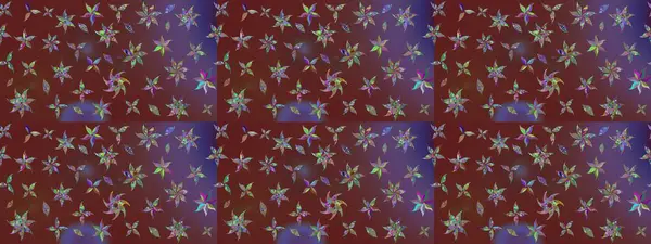 Düz Çiçek Elementleri Tasarımı. Sevimli çiçek raster deseni. Renkli Yaz Temalı eskiz kalıbı. Modaya uygun kumaş deseni.