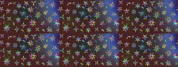 Raster deseni. Küçük çiçekteki sevimli çiçek deseni. Raster illüstrasyonu. Nazikçe, yaz çiçekleri kahverengi renklerde.