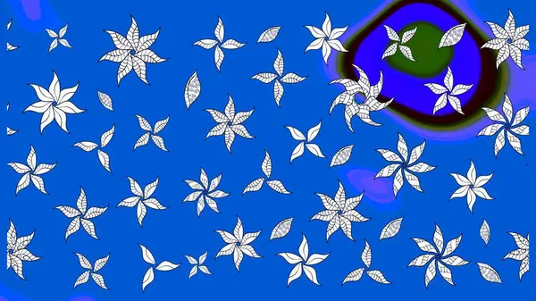 Küçük çiçekteki sevimli çiçek deseni. Raster illüstrasyonu. Çizim.