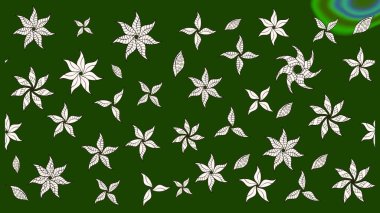 Çiçekler yeşile. Eskiz arkaplan modeli. Suluboya, elle çizilmiş. Raster stoku.