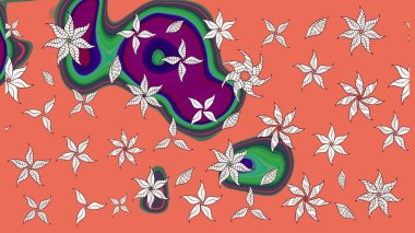 Çiçek deseni. Raster güzel kumaş deseni çiziyor. Renkli Bahar Teması eskiz kalıbı. Düz Çiçek Elementleri Tasarımı.