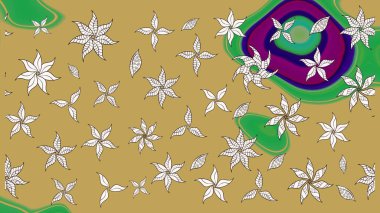 El yapımı çiçek ve bitki koleksiyonu. Raster illüstrasyonu. Eskiz tarzı sarı renkler. Şirin karalamalı çiçek desenli çizim. Raster illüstrasyonu.