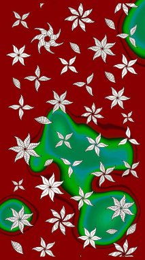 Raster deseni. Botanik çizim kalıbı. Organik elementler. Suluboya etkisi.