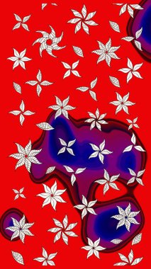 Tatil havası. Raster güzel bir çiçek deseni çizmiş. Nazik romantik baskı. Bahar mevsimi. Kırmızı renkte çiçekler.