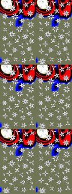 Raster. Eski usul. Tomurcukları çiçek olan sevimli bir çiçek deseni. Raster illüstrasyonu. Eskiz geçmişi. Kumaş, tekstil ve duvar kağıdı baskısı için..