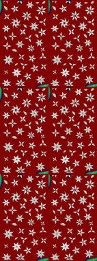 Soyut etnik raster çizim kalıbı. Arkaplan dokusu, duvar kağıdı, kırmızı renkli çiçek teması. Kabile sanatı boho baskısı, klasik çiçek arkaplanı.