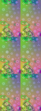 Tomurcukları papatya çiçekleri olan sevimli bir çiçek deseni. Raster illüstrasyonu. Eski usul. Miles Fleur, süslü püslü bir süs. Kumaş, tekstil, duvar kağıdı baskısı için. Taslak arkaplan.